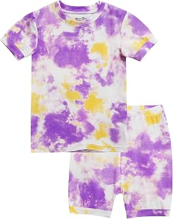VAENAIT BABY Infant Toddler Kids Junior Soft Bamboo Pajamas Tie Dye Short Summer Pjs 2pcs Set 6M-12Y