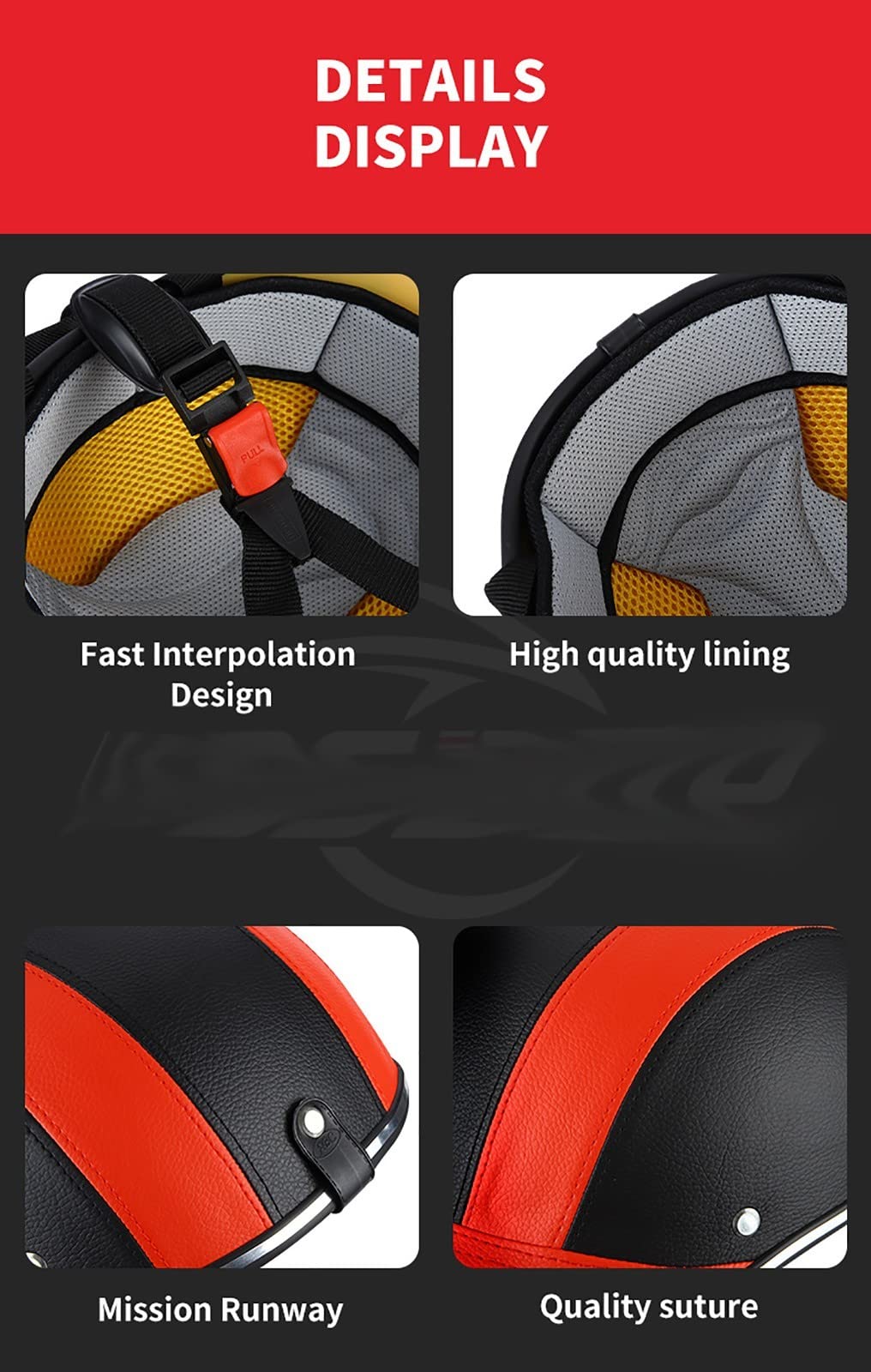 Gorra Béisbol Estilo Motocicleta Casco Bicicleta Visera Anti-UV, Casco Cara Semiabierta con Correa Ajustable, Casco Seguridad Protección Cabeza Retro C