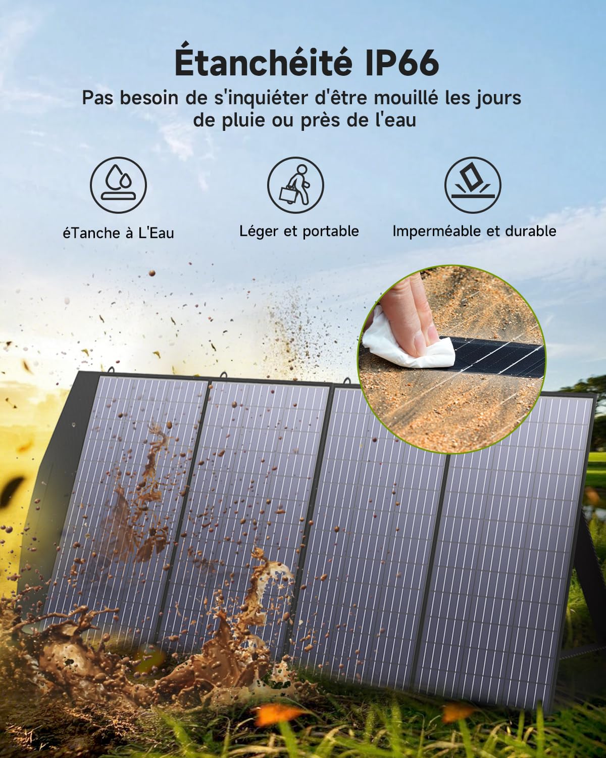 ALLPOWERS Pannello Solare 200W Pieghevole - Caricatore Portatile Per Centralina Esterna | US Cell - Foto 4