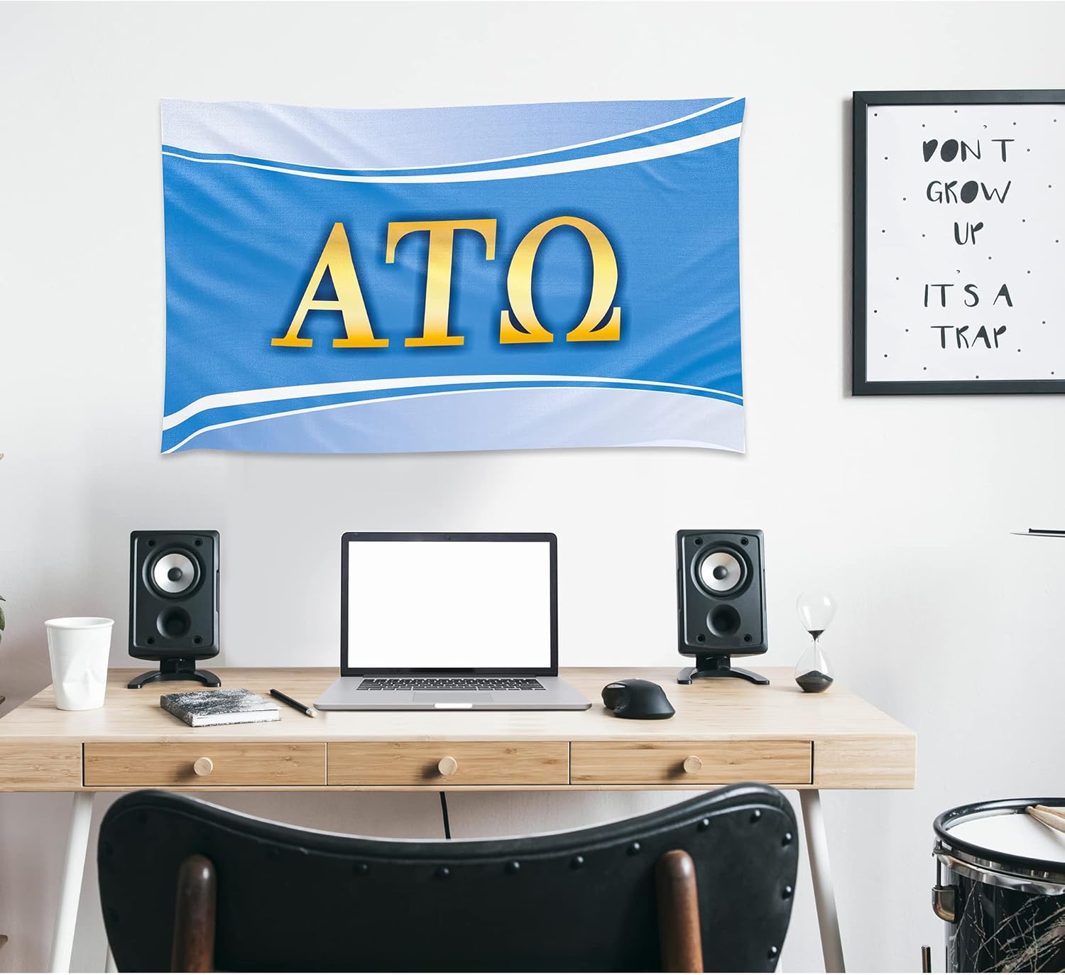 Alpha Tau Omega Licensed Flag 3x5 Feet for Home, Business, Basement, Garage. Durable 100% Polyester, Metal Grommets for Hanging, Printed on Demand (Alpha Tau Omega # 1)