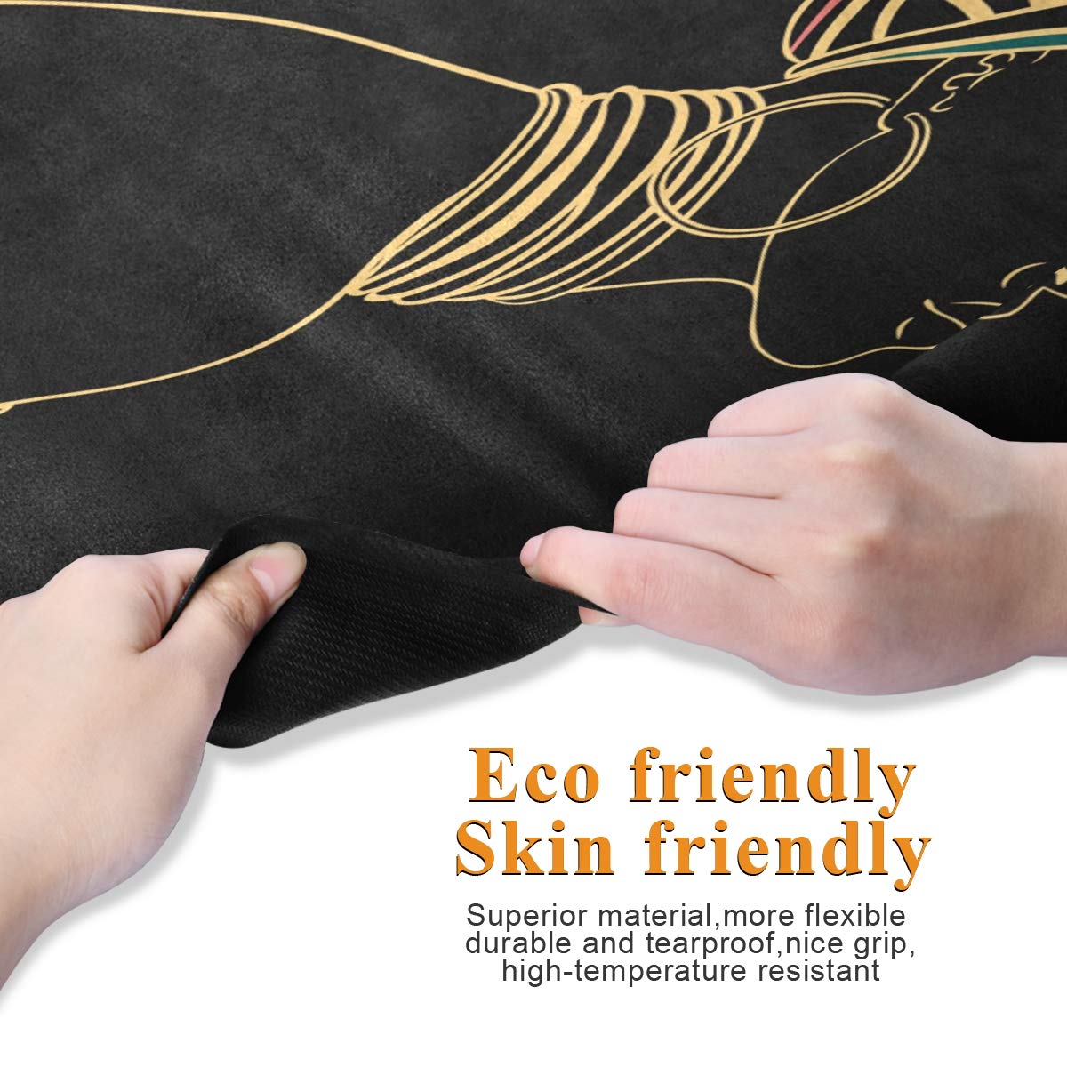 ALAZA Beautiful African Woman with Earring Yoga Mat Non Slip Fitness Exercise Mat, Workout Mat for Yoga, Pilates and Floor Exercises