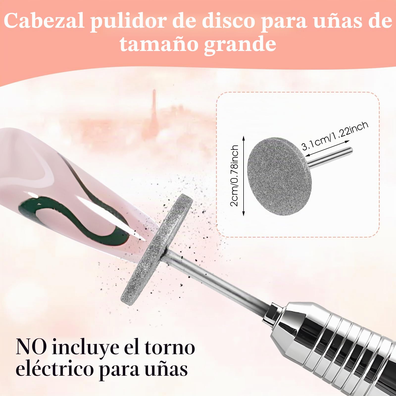 Andibro 2 brocas de disco de lijado para uñas, lima eléctrica para pies, discos removedores de piel dura, almohadillas de carburo de esmeril, almohadillas para quitar callos de pedicura, papel de lija