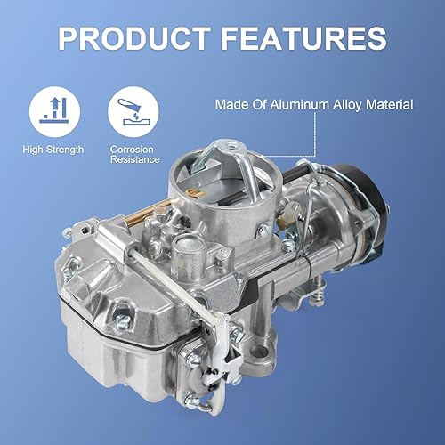 Miniatura 10 de RADHLBNIU Repuesto de carburador para motores Ford 1957 1960 1962 144 170 200 223 en línea 6CYL motores 1 barril Reemplazar 1904 Holley Carb