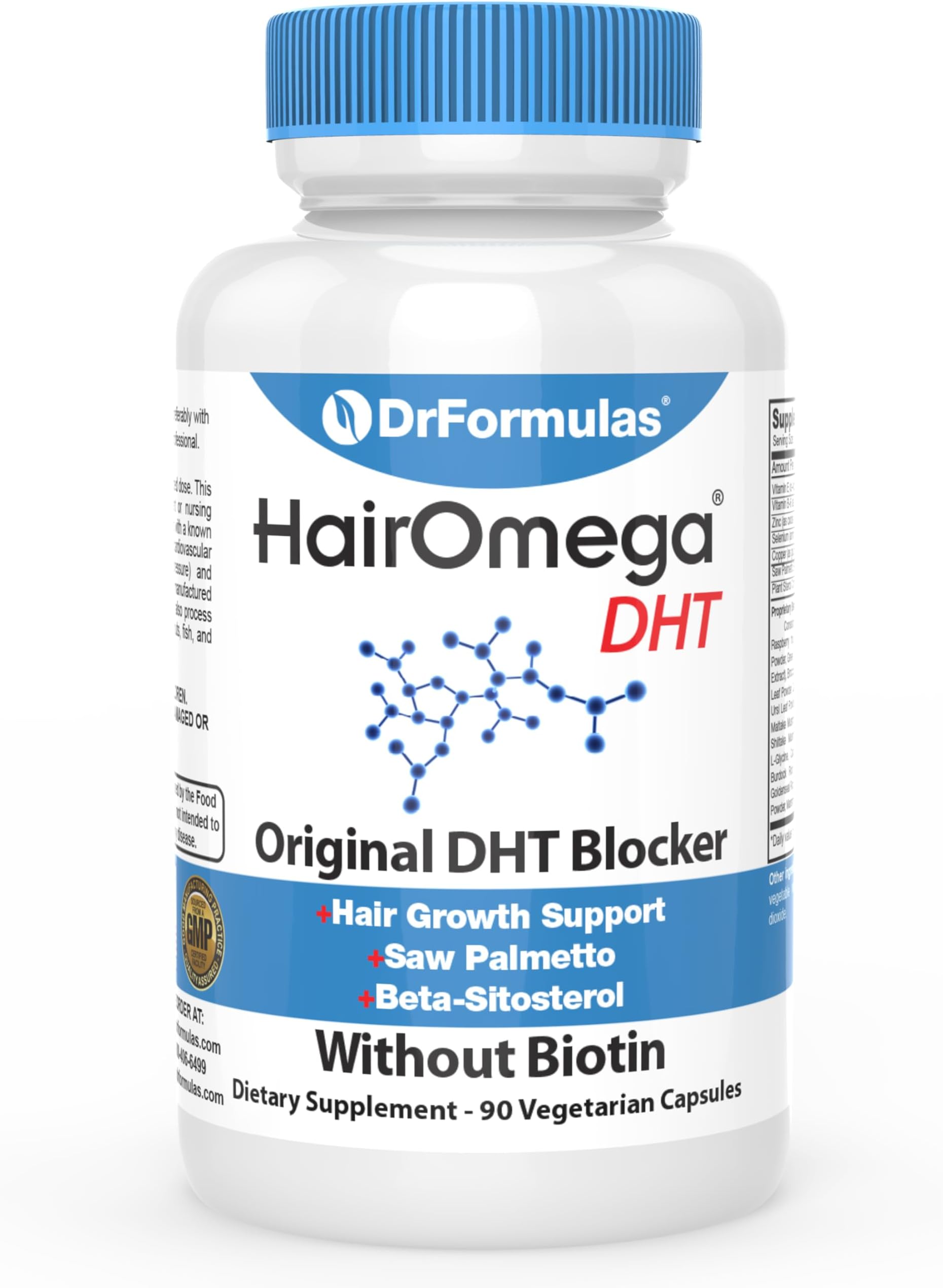 Original Hair Vitamins without Biotin | HairOmega DHT Blocker | Hair Growth Supplement Pills, 45 Day Supply