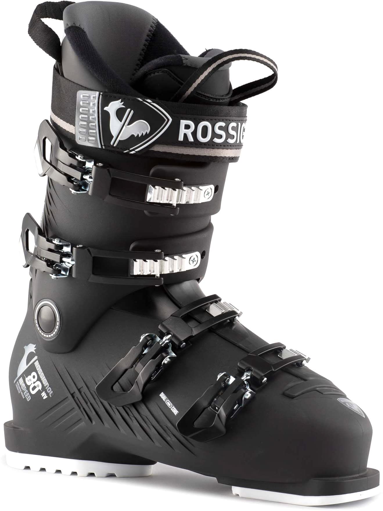 Rossignol Hi-Speed 80 HV Mens Ski Boots Black Silver 7.5 (25.5)