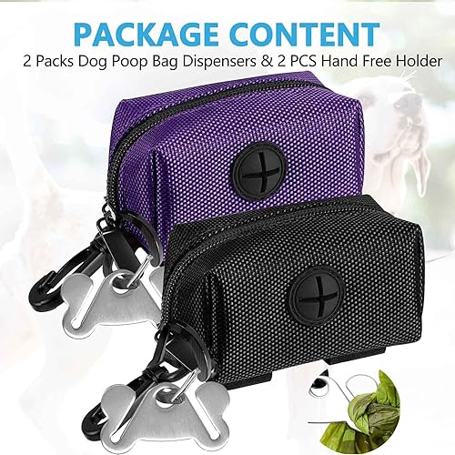 Miniatura 7 de Dispensador de bolsas de basura para perros, soporte para bolsas de excrementos de mascotas para perros, dispensadores de bolsas de basura de tela