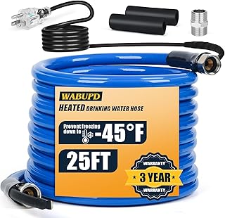 25FT Heated Water Hose for RV,Heated Drinking Water Hose,Anti-freezing Temperature Down to -47°F, Great