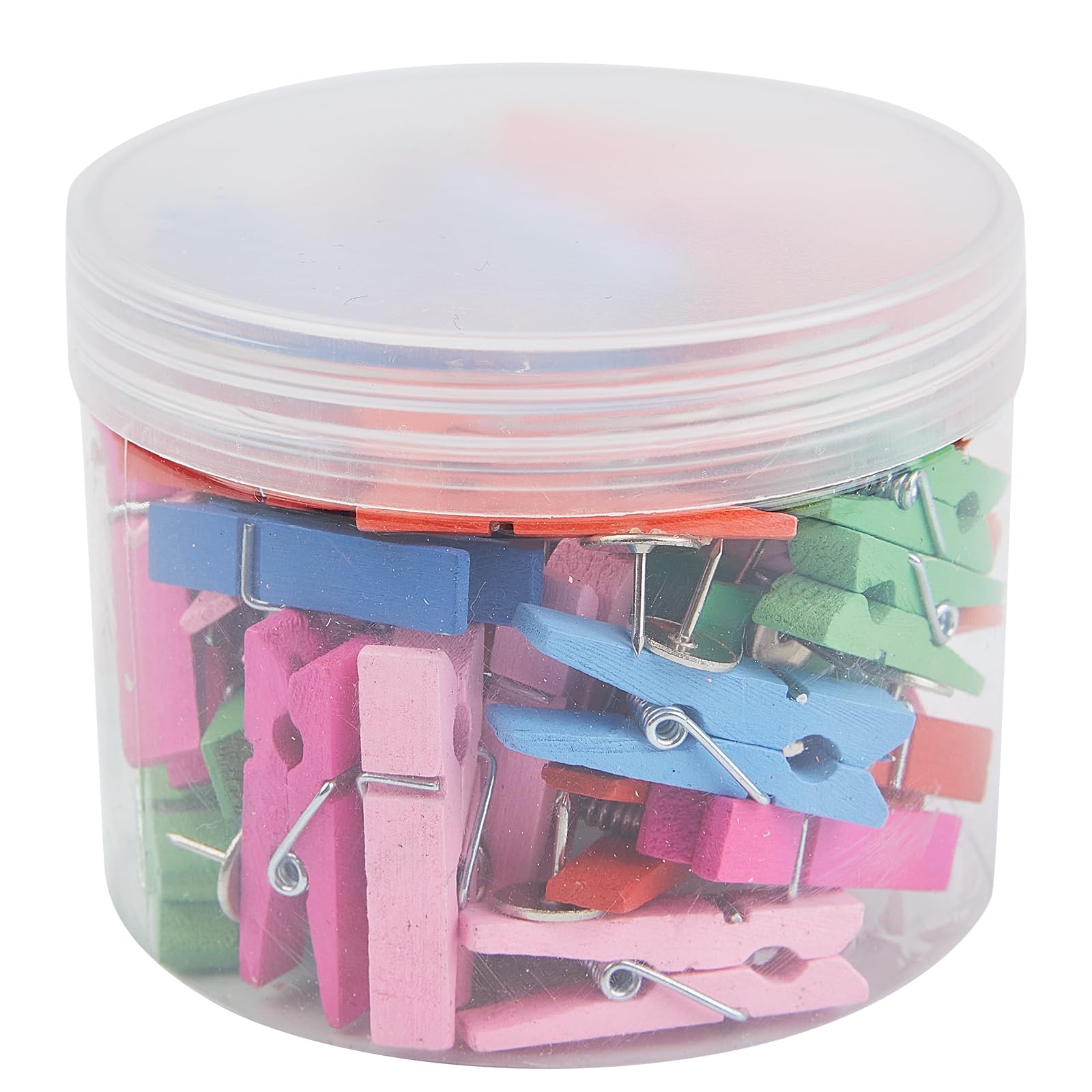 Wooden Clips Push Pins Multicolored Wooden Craft Clips for Cork Boards Craft DIY Decoration