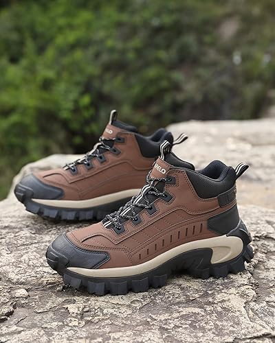 Miniatura 6 de ASTERO - Botas de senderismo para hombre, cálidas, antideslizantes, para invierno, zapatos de nieve para escalada masculina