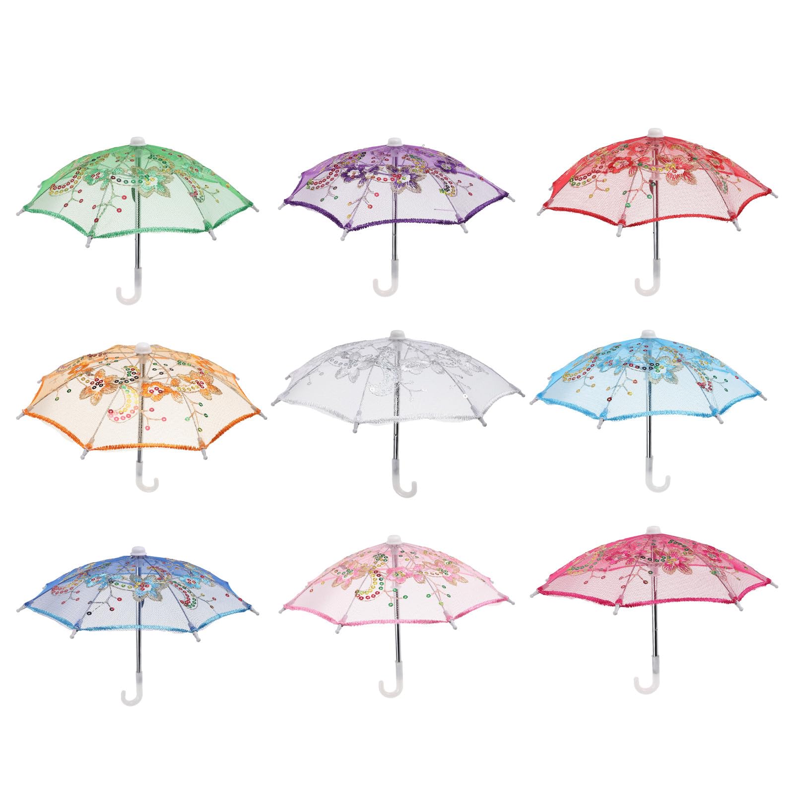Mini parasols en dentelle pour mariage et décoration de table de goûter chic | Lot de 9