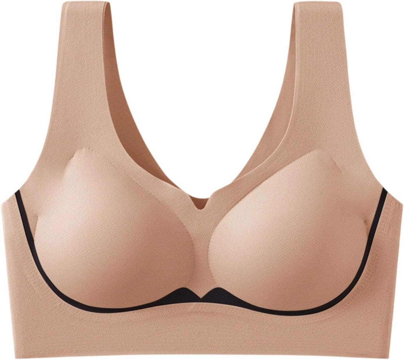 Bras No Underwire for Women Comfortable Wireless Seamless T Shirt Bras Edge Full Coverage Push Up Lifting Bra