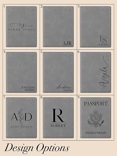 Miniatura 2 de Funda de pasaporte de cuero grabada personalizada. Soporte de pasaporte personalizado con nombre, para mujeres y hombres, regalo de viaje, regalo