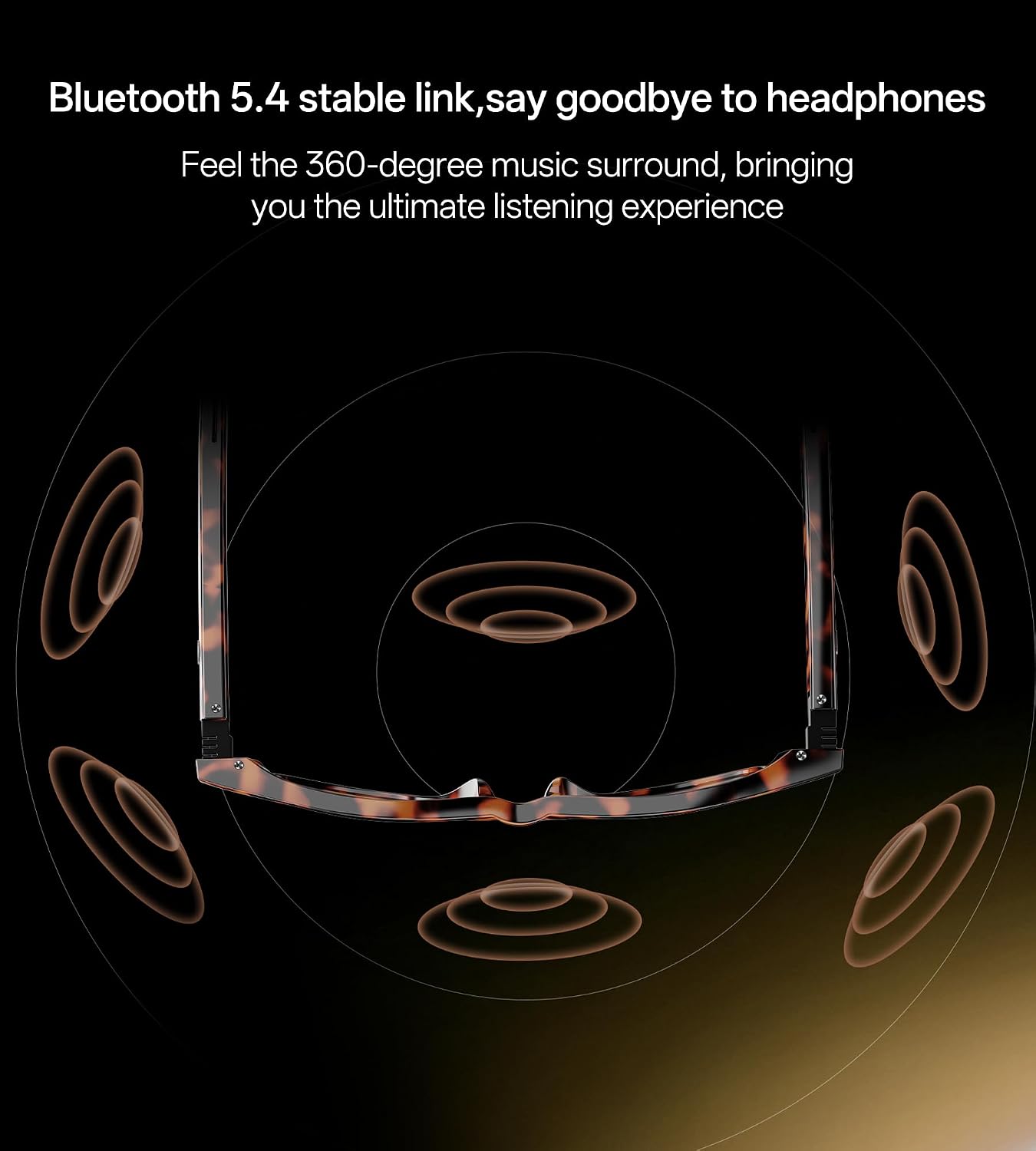Smart Glasses for Women & Men, Polarized Bluetooth Audio Sunglasses