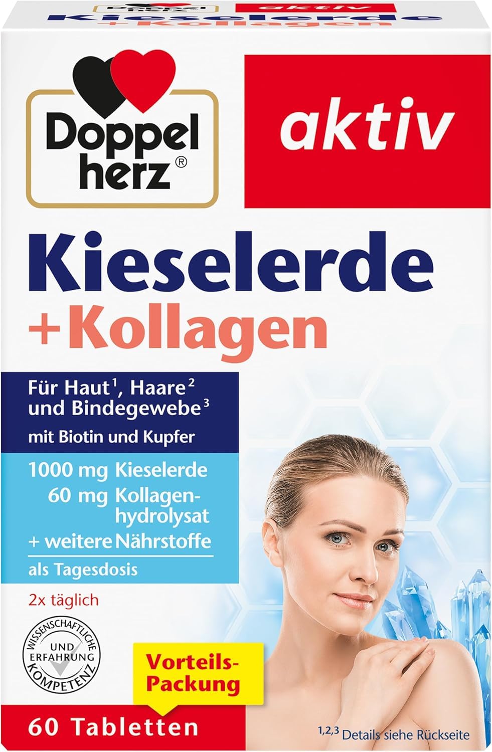Doppelherz Kieselerde + Kollagen Tabletten + Beitrag für Haut, Haare und Bindegewebe
