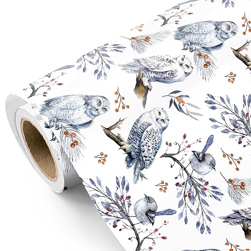 WRAPAHOLIC Owl Christmas Wrapping Paper - Mini Roll - 17