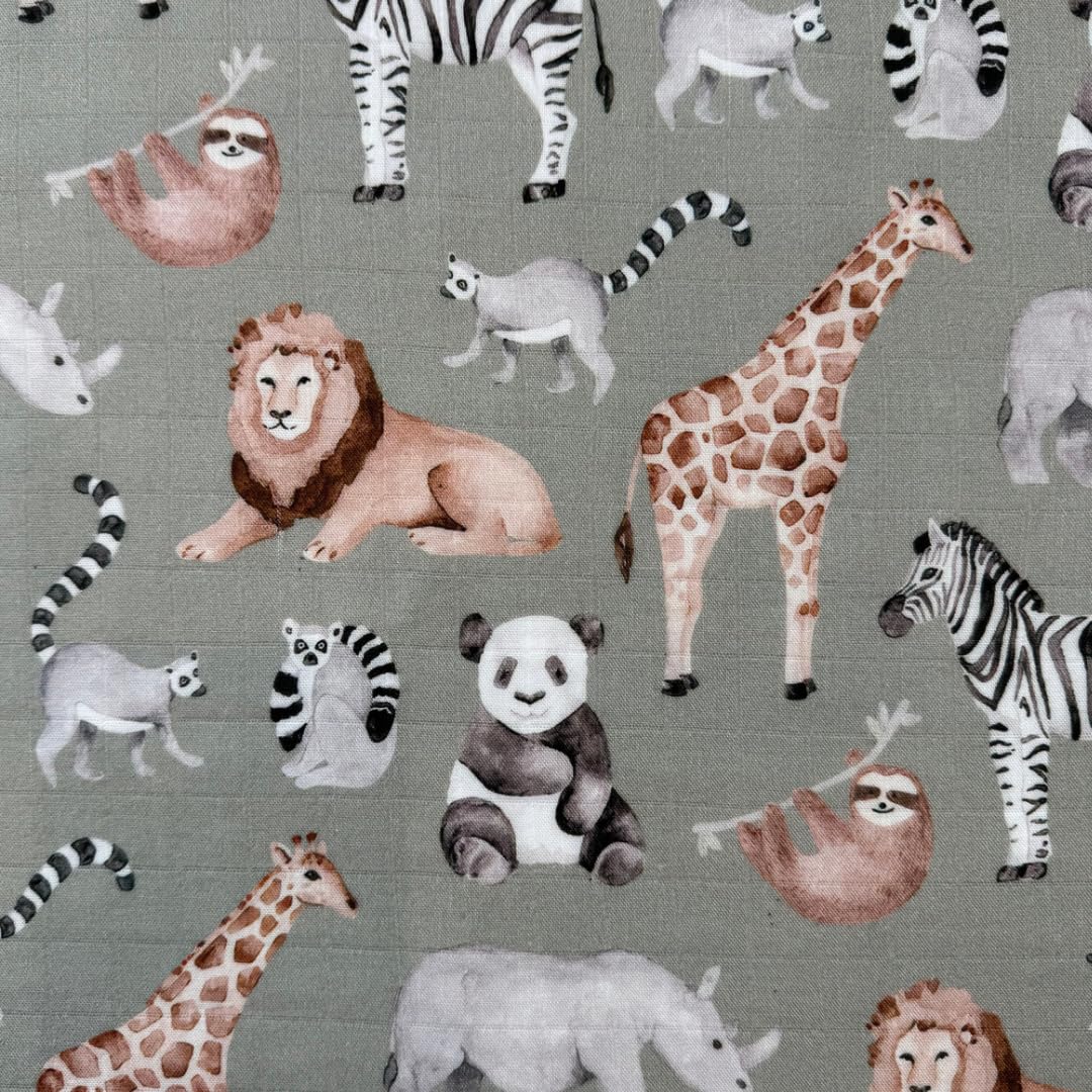 Baby J's, Sage Safari, Quilted Bamboo Muslin Blanket, X-Large Blankets for Babies and Toddlers - Image 3