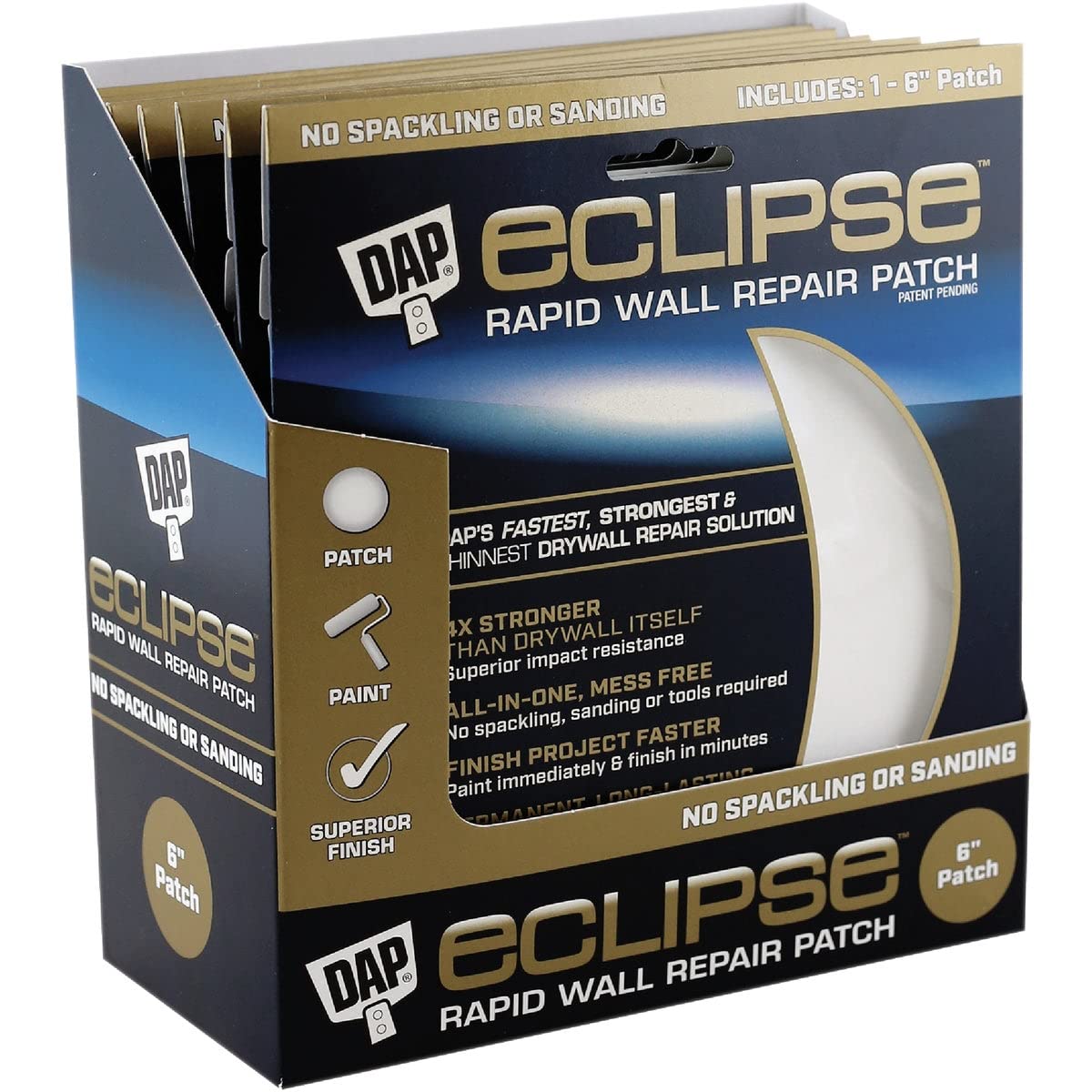 DAP 7079809165 17,982,715,279.1-15.2 cm Eclipse Wall Patch, blanco, 15.2 cm