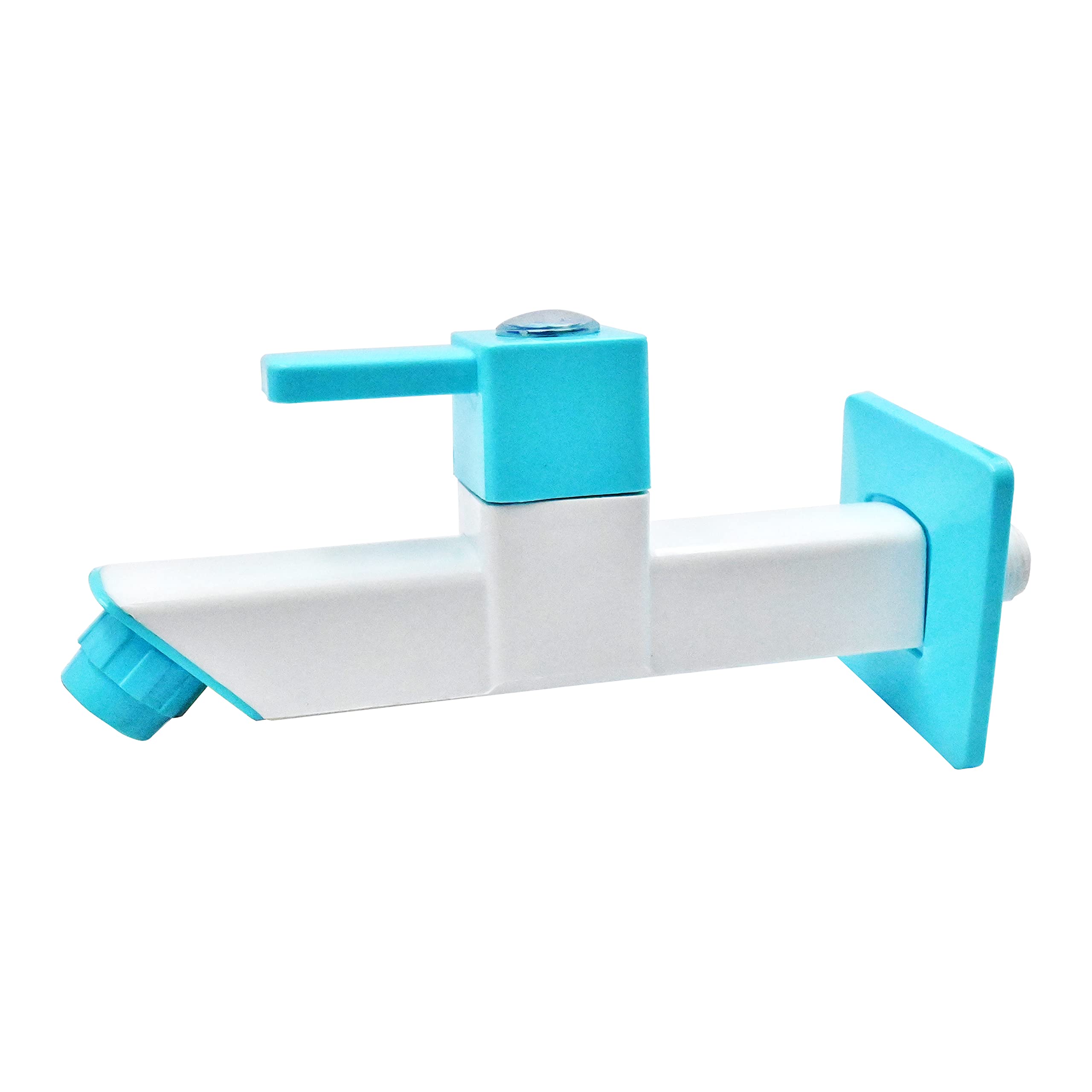 BATH GURU Plastic Long Body Tap for Bathroom Kitchen Heavy Duty PVC Plastic Material Long Nose Bib Cock Tap White Pack of 1