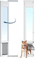 ExploreNow Large Dog Door for Sliding Glass Doors - Adjustable 75-81" Height, All-Metal Frame, Openable Panel for Pets up to 100lbs