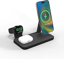 mophie Snap+ 3-in-1, 15w Wireless Charger Compatible with iPhone14, MagSafe, & other Qi Enabled Phones, AirPods, Adapter...