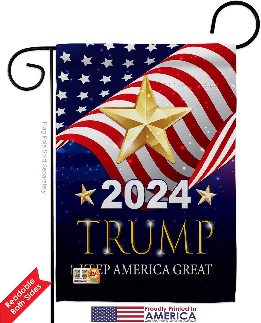 2020 Trump Keep America Great Garden Flag - Pack Patriotic Vote President Donald Election Support United State American Our Troops - House Banner Small Yard Gift Double-Sided Made in USA 13 X 18.5