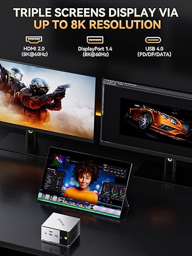 Miniatura 6 de GMKtec Mini PC AMD Ryzen 5 PRO 6650H (Turbo 4.50GHz) 16GB DDR5 1TB NVME SSD Dual NIC LAN 2.5GbE Oculink, USB4, HDMI, USB-C Computadora de escritorio