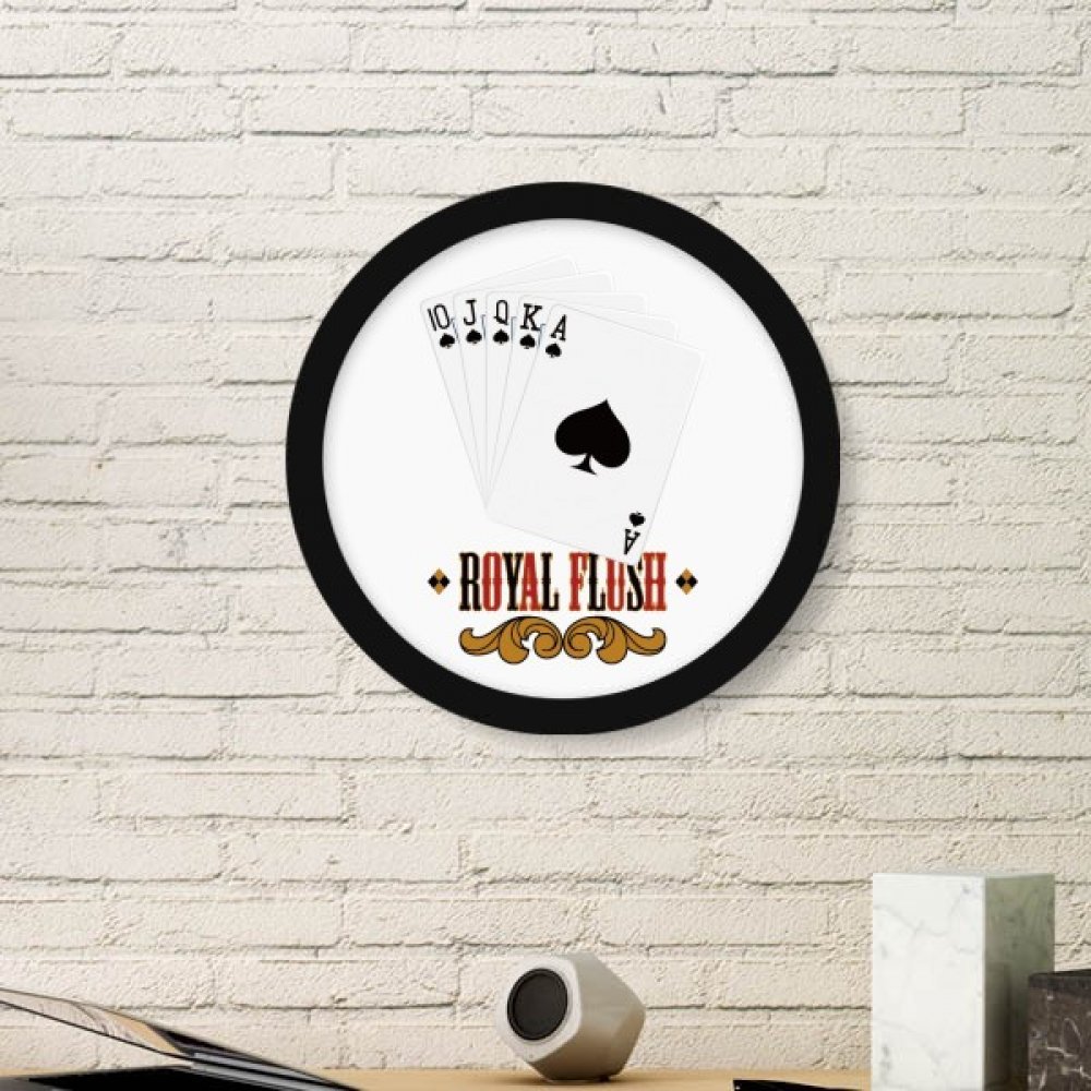 Cadre photo bois rond noir Royal Flush art mural poker et décoration maison