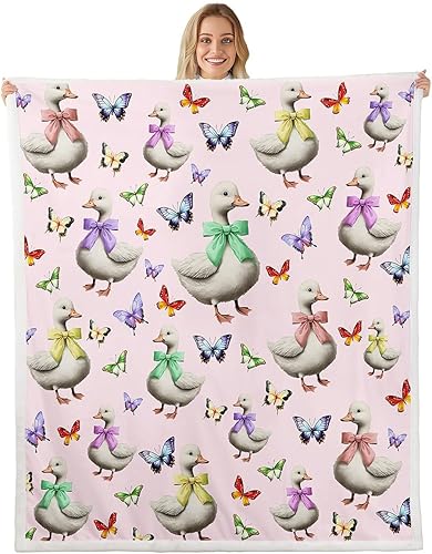 Miniatura 20 de Manta de franela de mariposa, diseño de animales de jardín de fantasía y mariposas coloridas para decoración de habitaciones, manta