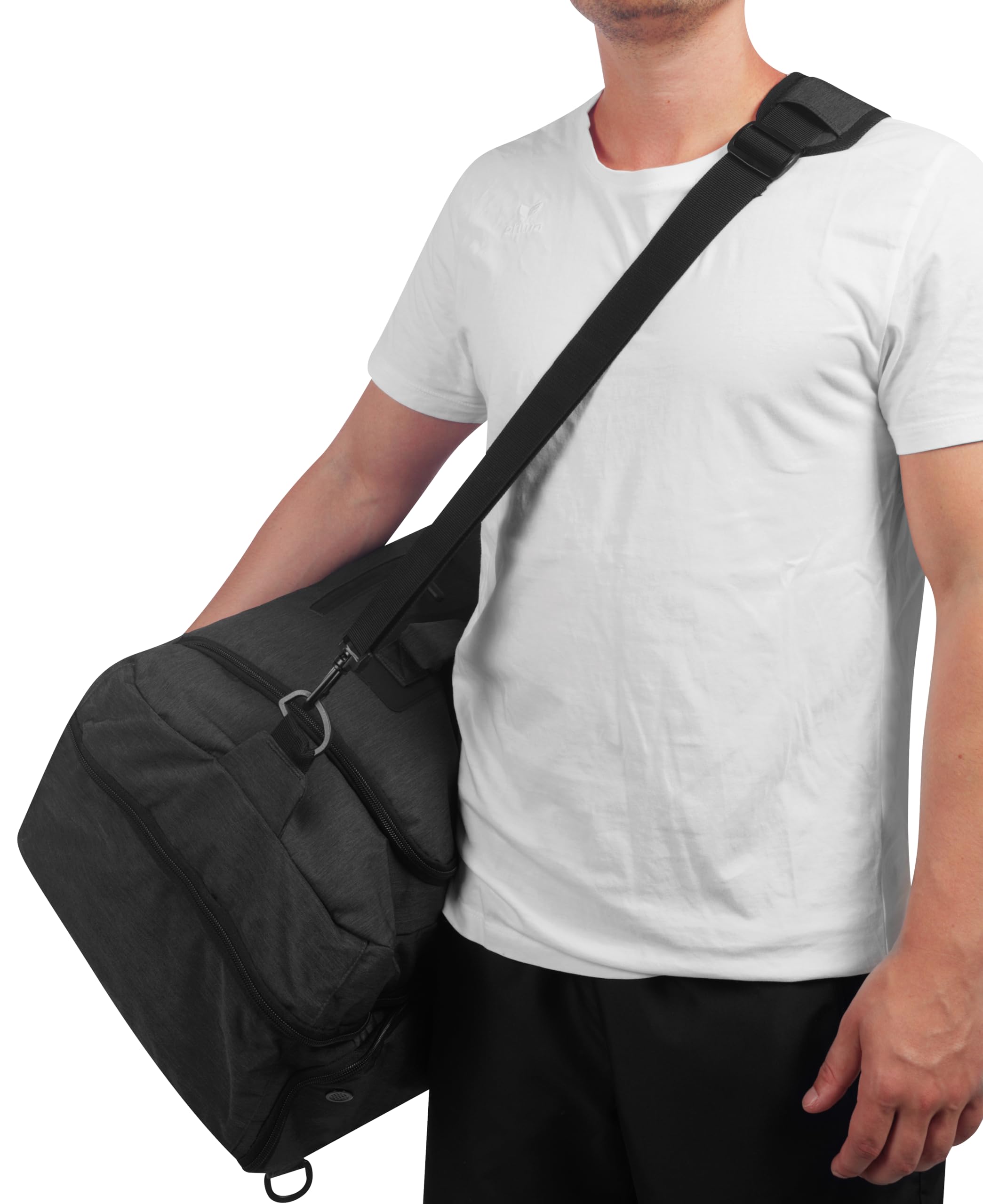 Erima Borsa sportiva unisex Studio Line, grigio scuro/melange, 1, grigio scuro/melange, 60x33x22 cm, Borsa sportiva e zaino