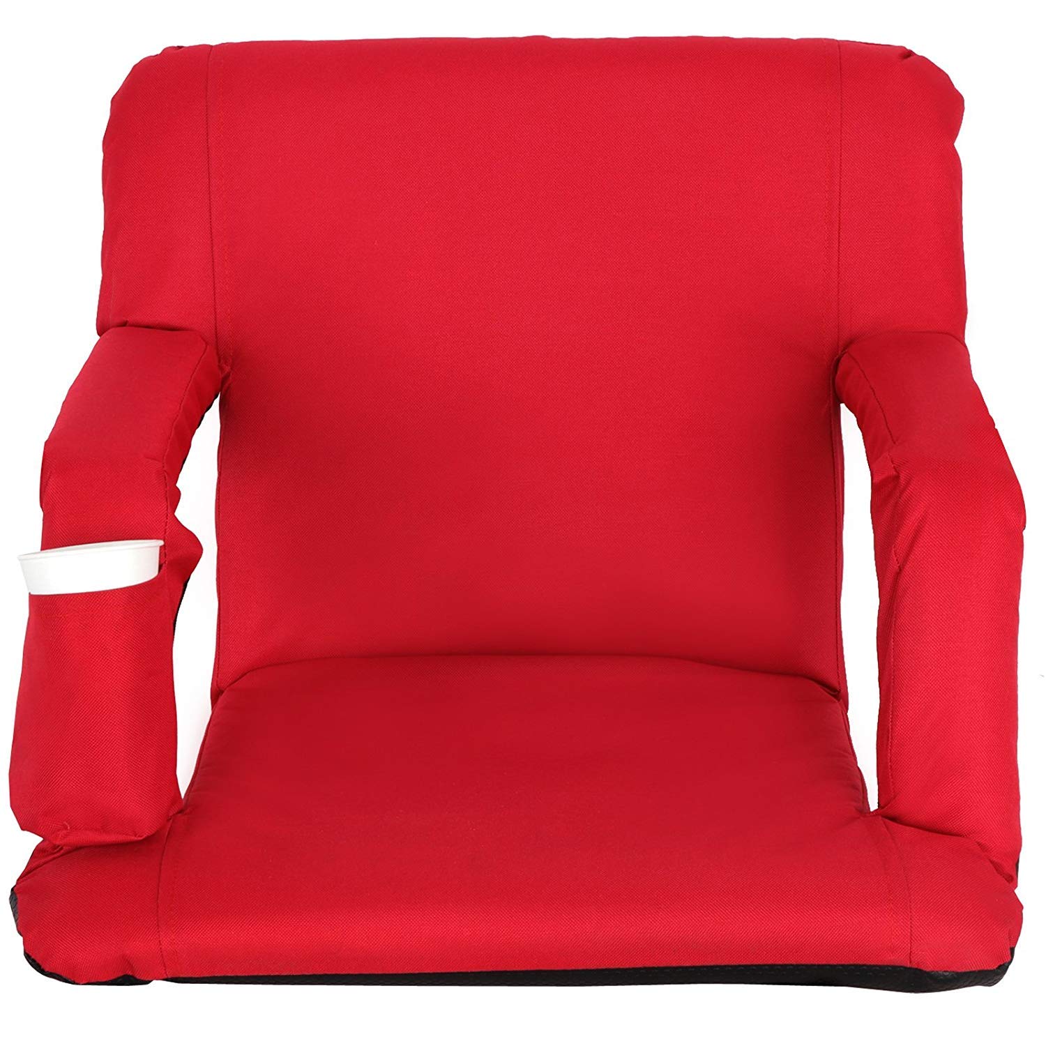 Saturnpower Portable Stadium Seat Chair Portable Stand Chair with Back and Cushion for Grandstand?Playground?Court Red (Red)