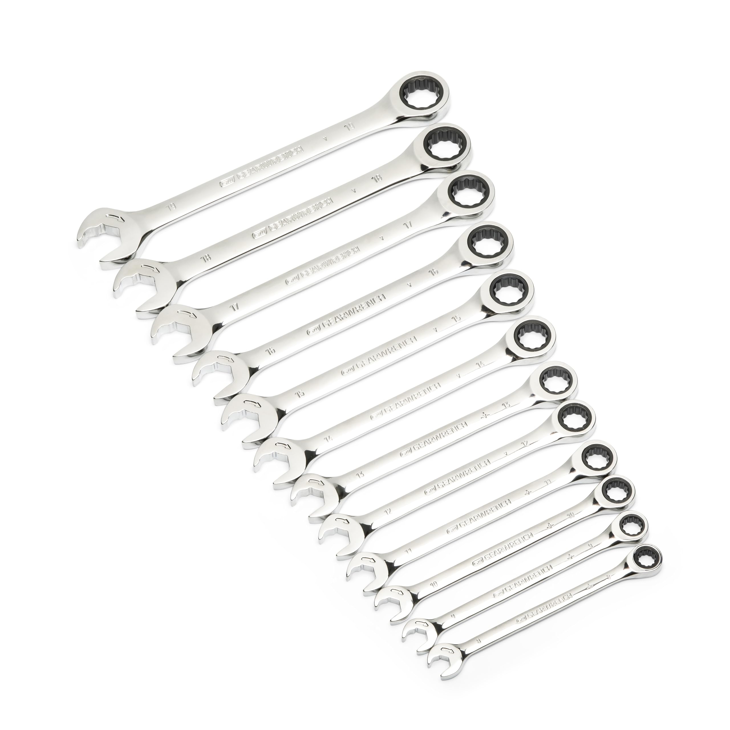 GearWrench 85597 Juego de Llaves Métricas de Trinquete de Extremo Abierto, 12 Piezas