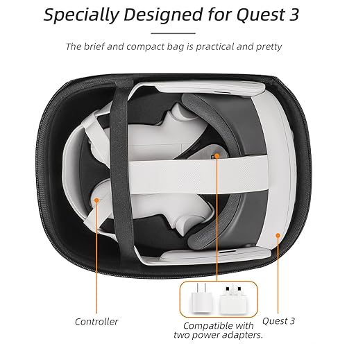 Miniatura 2 de Hooshion Carrying Case for Meta Quest 3 Accessories, Protector Travel Storage Case for Meta VR3 Official Gaming Headset and Touch Controllers, hard