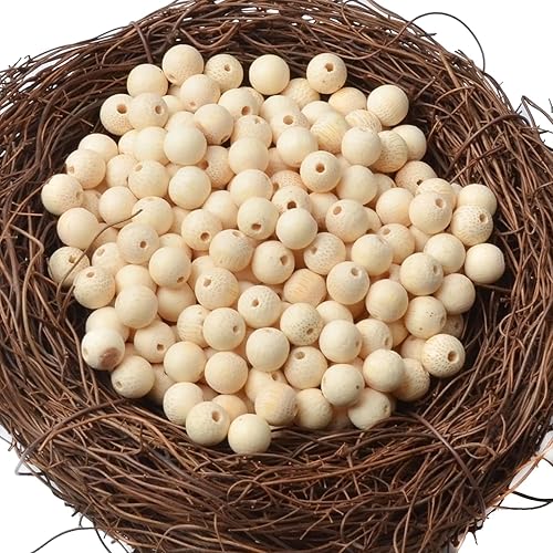 Miniatura 10 de Cuentas masivas masivas de madera natural redondas sueltas de 0.315 pulgadas para fabricación de joyas con hilo, 200 unidades (madera de ébano