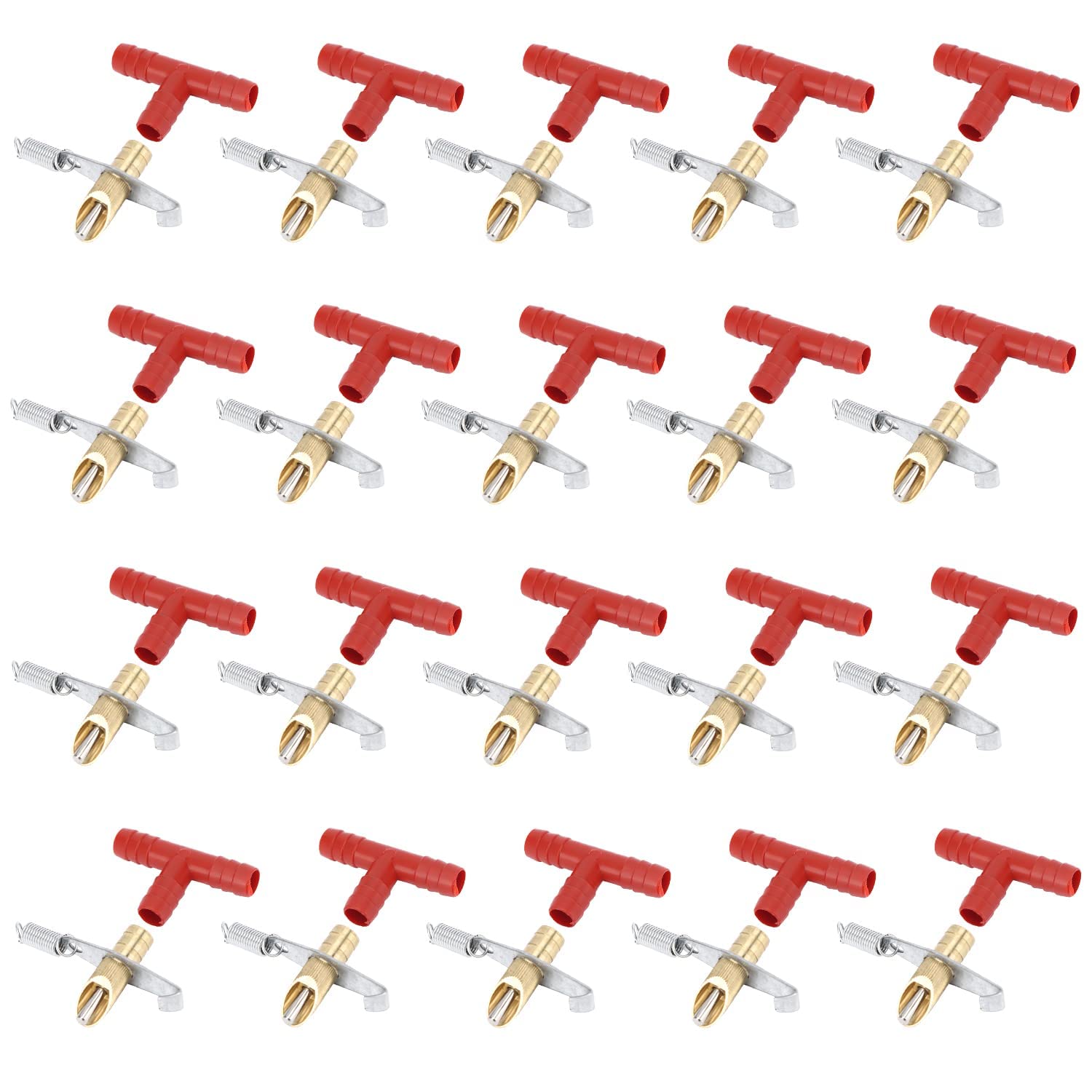 Bebedero de Pezón de Conejo, Pezón para Beber de Conejo Alimentador Alimentador Automático de Agua Accesorios de Herramientas de Agua Potable para Conejillo (Rojo, 40Pcs)