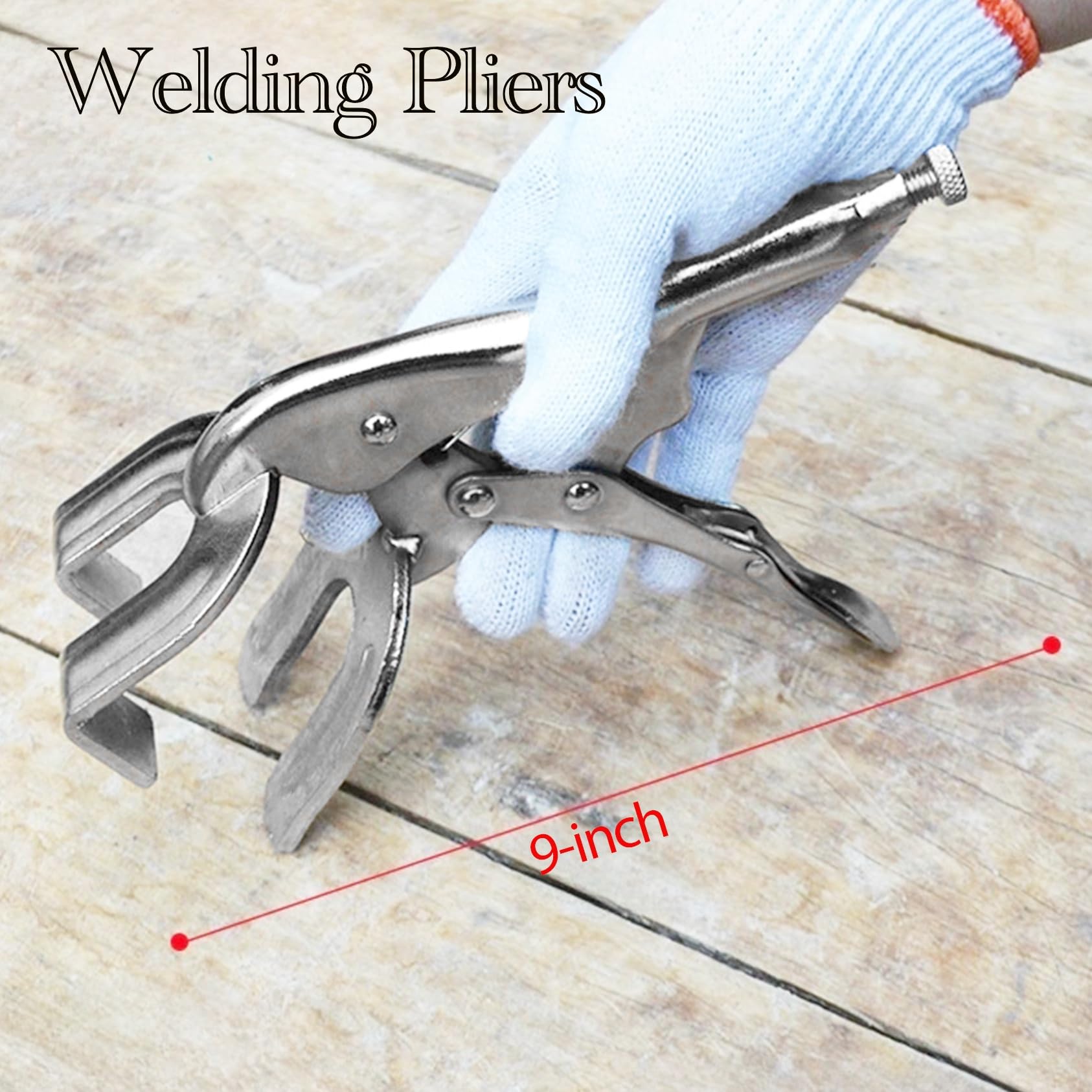 9” Locking Pliers, 4 Pcs Welding Clamps, Heavy Duty U-Shaped Vise Grip Locking Pliers, Quick Locking Release for Fixing Pipe Metal Working, Jaw Opening 2”