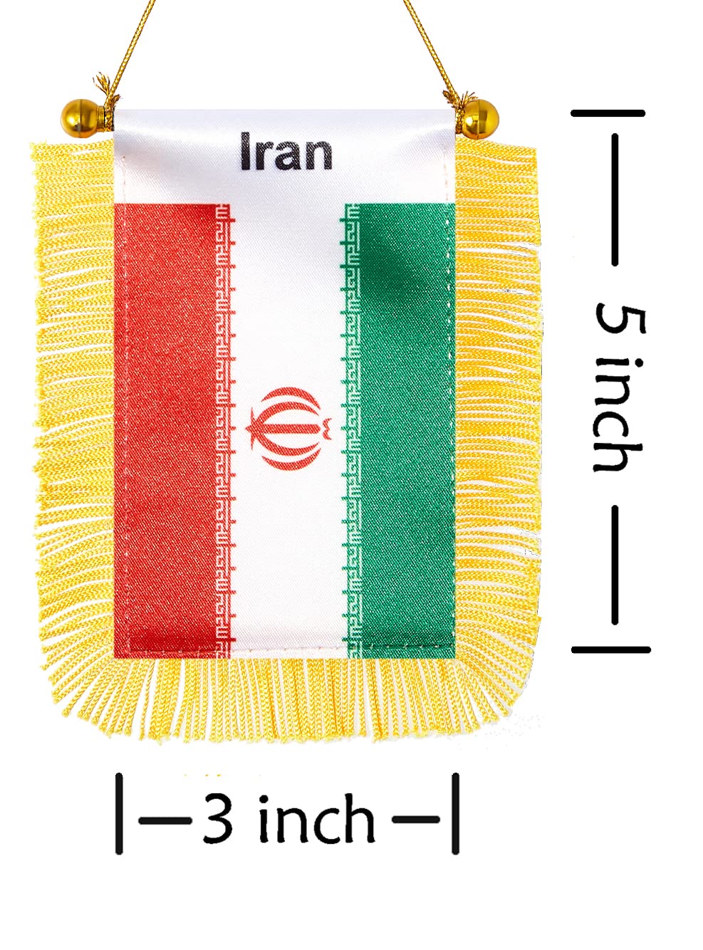 CANTENDO 2 Pack Brazil Window Hanging Flag,Mini Brazilian Car Flag With Pole Tassel Suction Cup Rearview Mirror Decoration(3x5 Inch