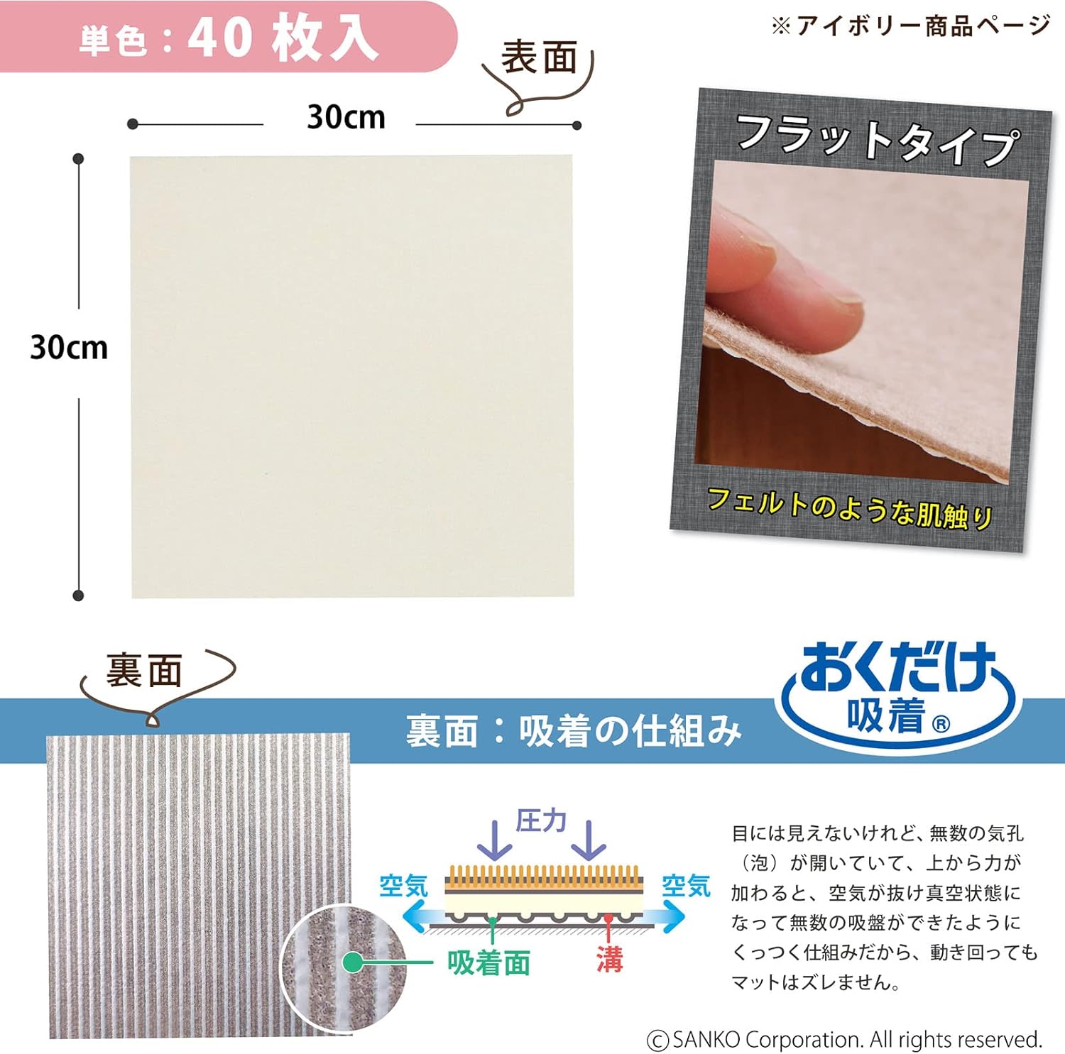 リビングに敷かれたタイルカーペット