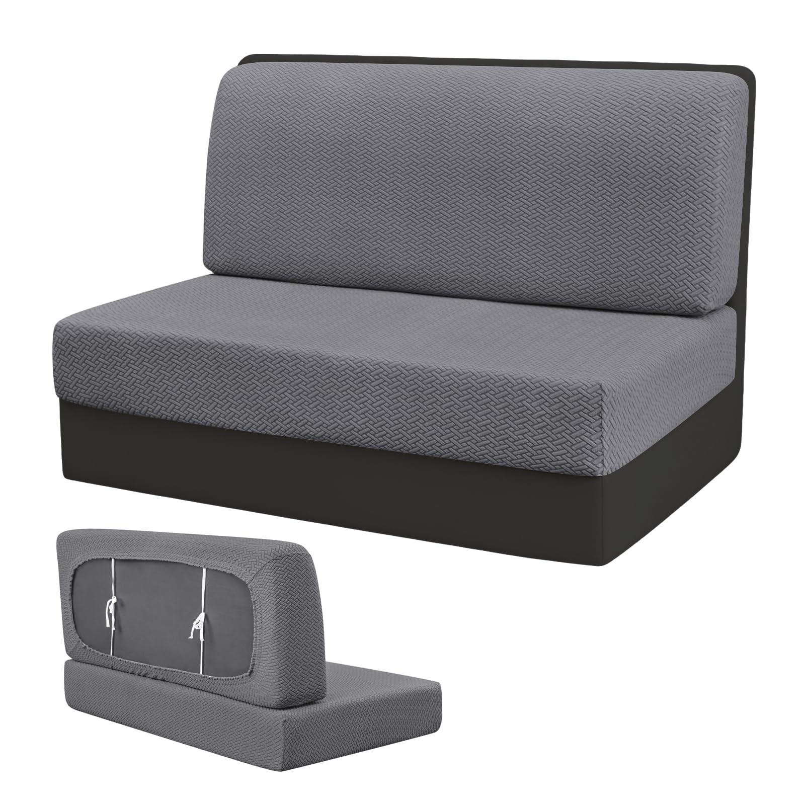 Couvre-coussin stretch jacquard lot de 2 housses antidérapantes pour siège de caravane et camping-car
