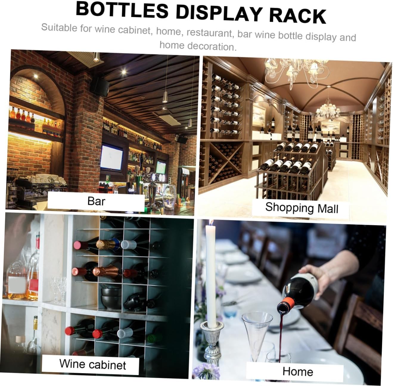 Honeycomb Wine Rack Freestanding Iron Wine Bottle Holder Geometric Design for Home Kitchen Living Room Display