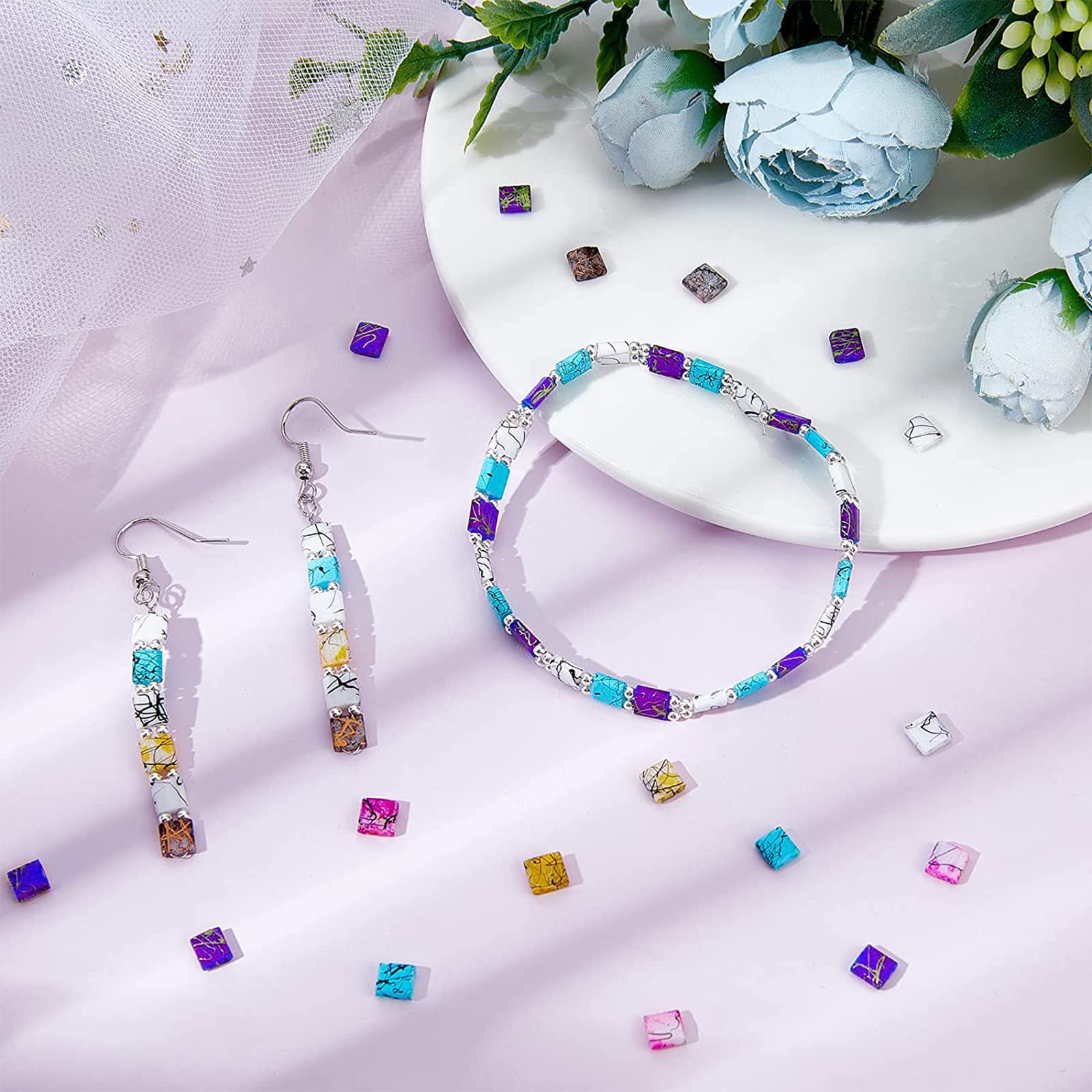 NBEADS 800 Acryl Perlen 5,2x2,3 Mm – 16 Farben, 2-Loch, Für Schmuckdesign & Basteln