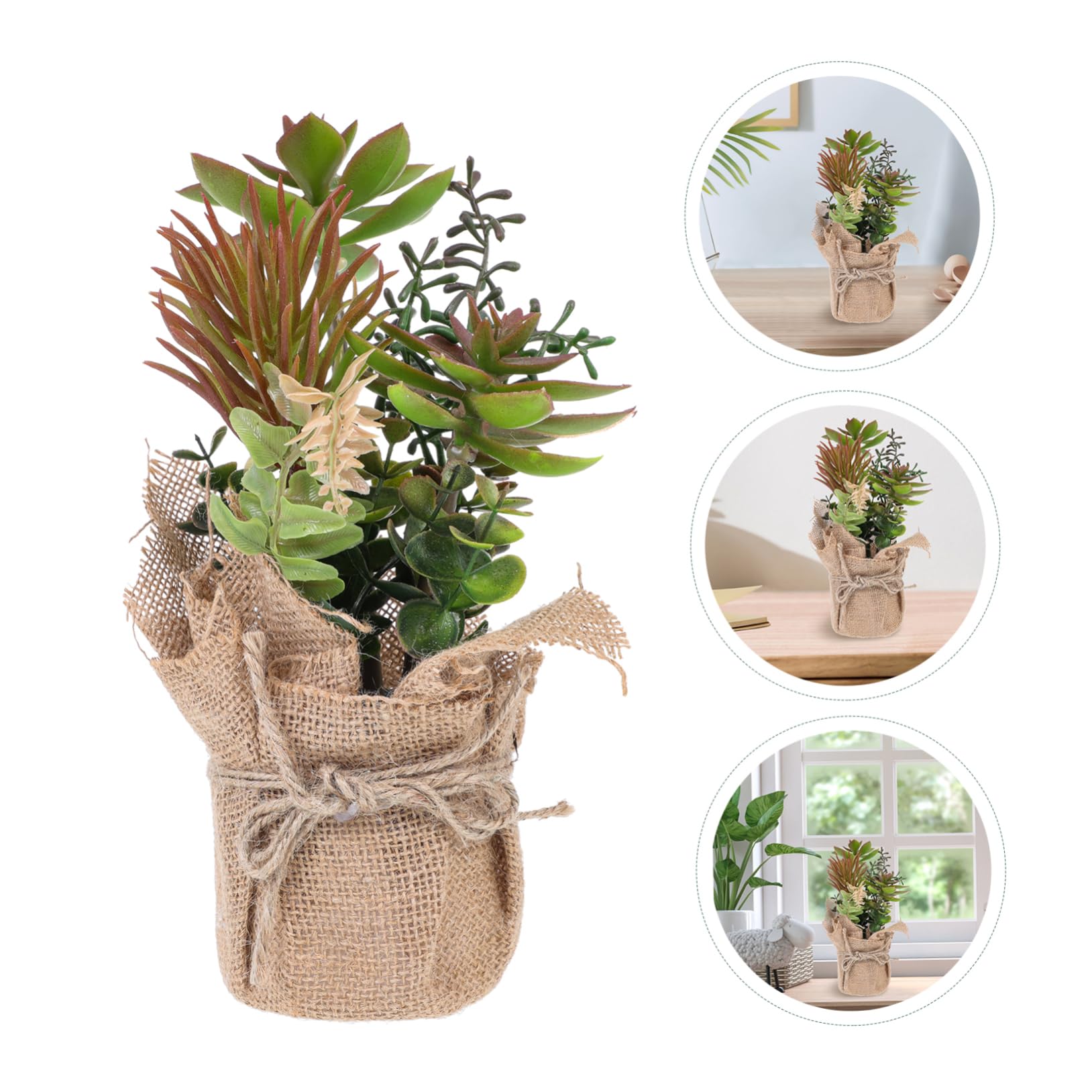 FUNOMOCYA Small Bonsai Faux Bonsai Plant Simulated Plant Decor Artificial Succulent Plant Simulation Bonsai Ornament Desktop Potted Small Faux Decor Plastic Fake Bonsai Indoor Office