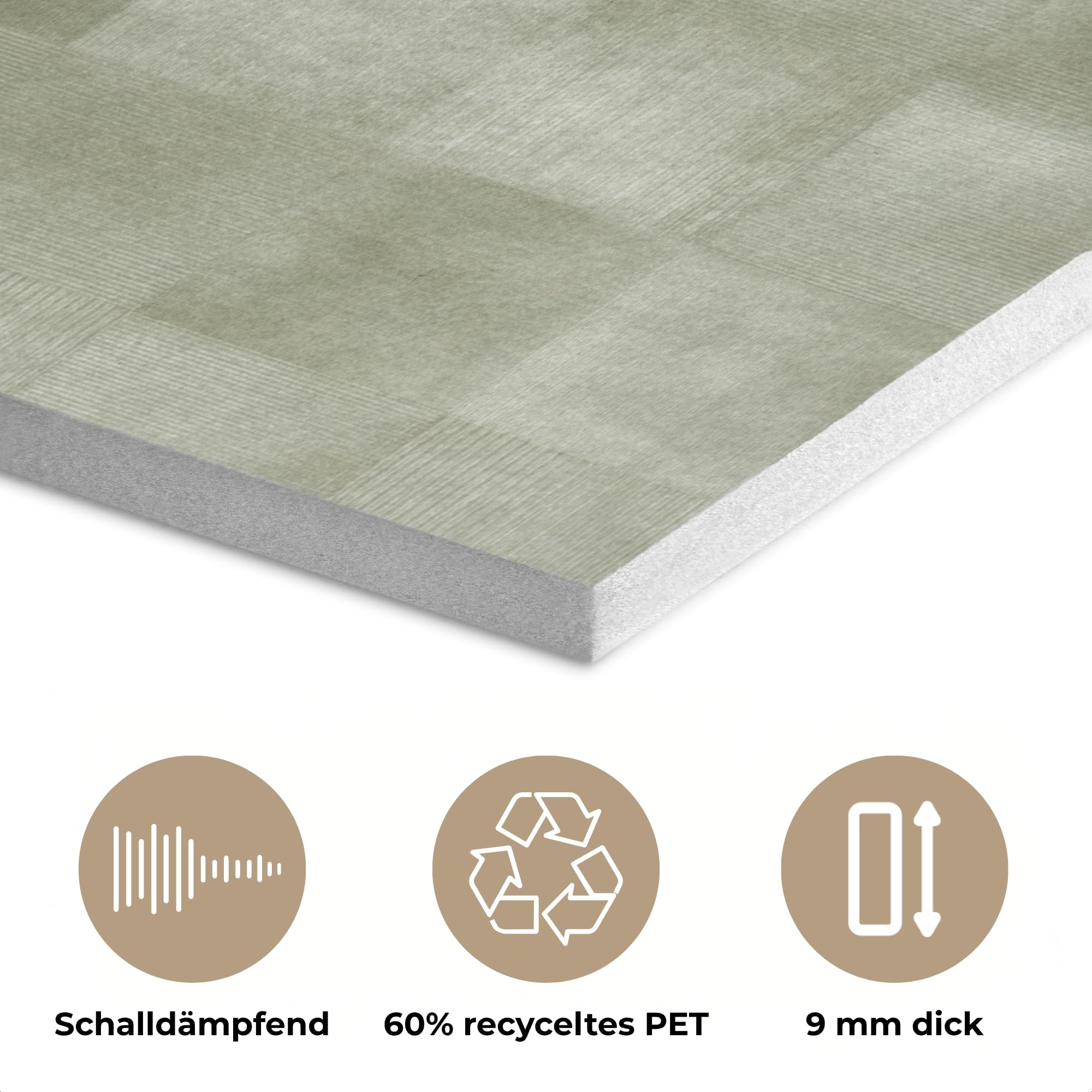 MuchoWow© Wandbilder Akustikpaneele Filz Deko Wohnung Bild Wohnzimmer | 90x60 cm - Wandpaneele Schallabsorber Wand Bilder Wandpaneel Wall Decor Wohnungen - Rustikal - Grün
