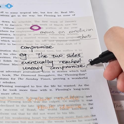 Miniatura 3 de BAYTORY 1610 hojas de notas adhesivas transparentes con cinta iluminadora, transparente, impermeable, 3 x 3 pulgadas, bloc de notas transparente,