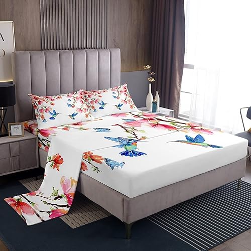 Miniatura 14 de Juego de sábanas japonesas Ukiyoe para niños, diseño oriental de olas oceánicas con bolsillo profundo, sábana bajera ajustable para niños y niñas,