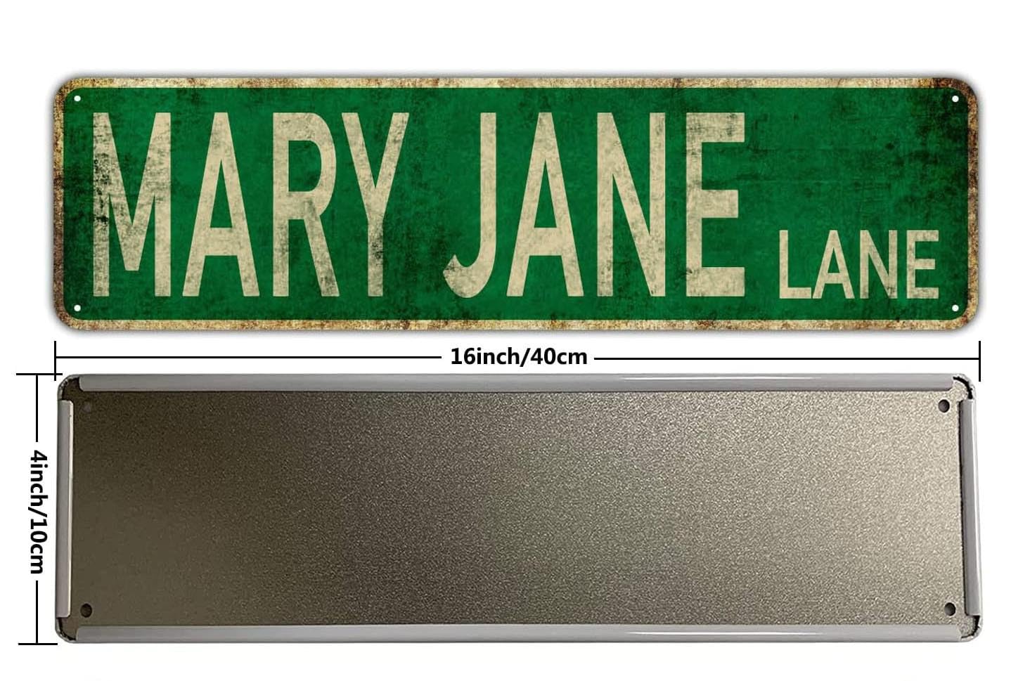 Mary Jane Lane Street Sign Vintage Rustic Retro Gift Wall Décor Novelty Man Cave Metal Aluminum Sign 4 x 18