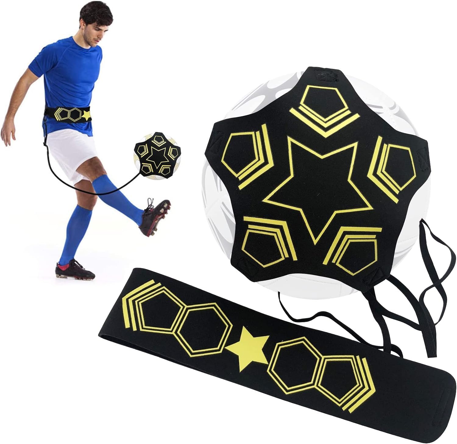 EMOIEMO Football Kick Trainer, Soccer Training Aid, Adjustable Soccer