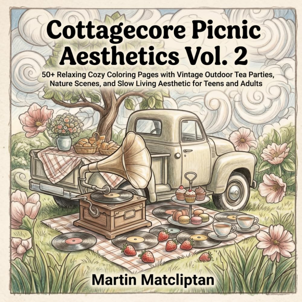 Cottagecore Picnic Aesthetics Vol. 2: 50+ Relaxing Cozy Coloring Pages with Vintage Outdoor Tea Parties, Nature Scenes, and Slow Living Aesthetic for Teens and Adults (Cozy Cottage & Slow Living)