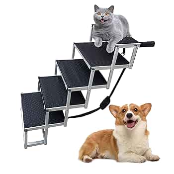 高さ調節 犬用安全スロープ 滑り止め ステップ 折り畳み 踏み台 Amazon | ペットステップ 折りたたみ ペットスロープ 犬用 高さ