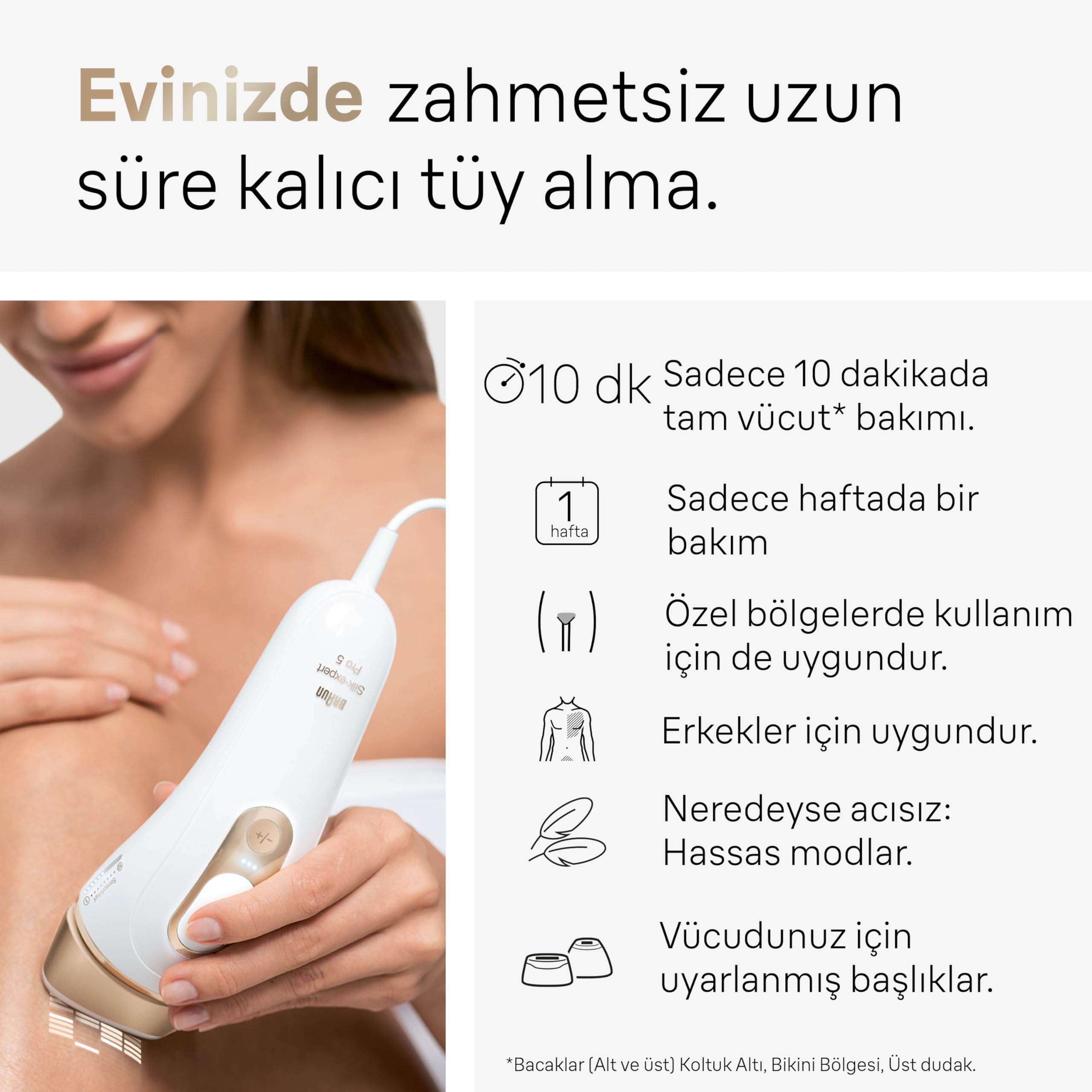 Braun IPL Silk-Expert Pro 5 PL5242 Haarentfernung für Zuhause, Weiß/Gold, mit Venus-Rasiersystem, 3 Köpfe