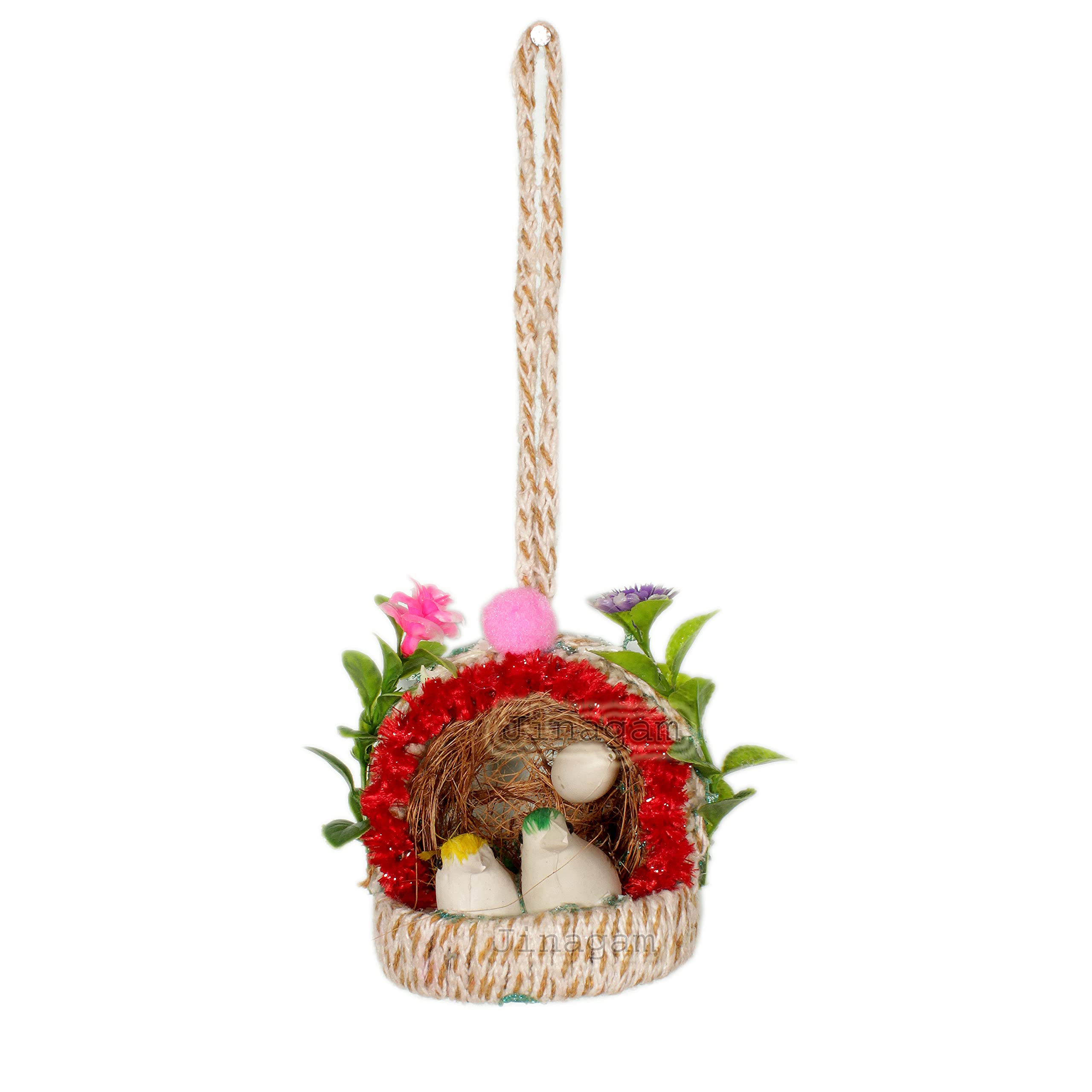 Jinagam 2 Bird Nest for Decoration|Artificial Birds for Home Decor|Bird Nest for Decoration|Wall Hanging Bird Nest(Jute, Plastic, Multicolor) (B0B6JH4YT2) Amazon Price History, Amazon Price Tracker